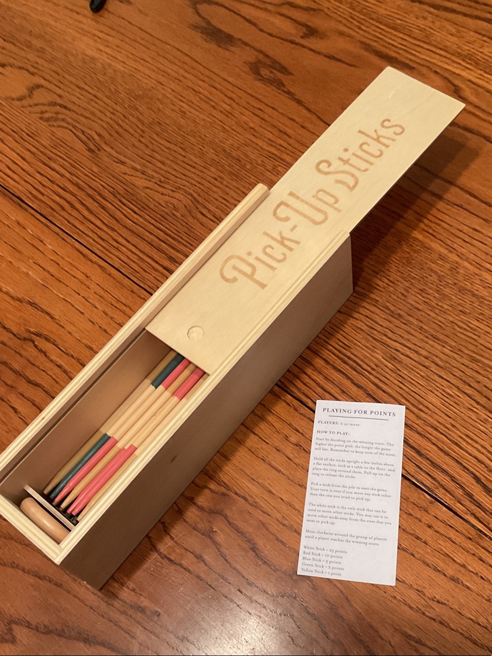 Hearth & Hand Pick-Up Sticks Game Set in Natural Wood with Pink, Blue, Green